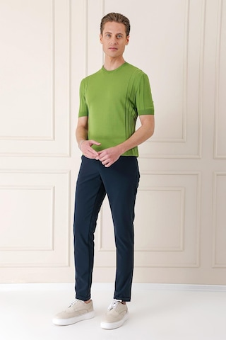 Efor Slim Fit Bisiklet Yaka Kısa Kol Yeşil Triko Tr 869 Yeşil