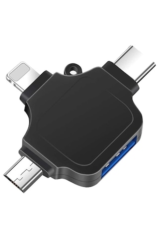 Lightning Apple Uyumlu iPhone Type-c Micro Usb 3in1 Usb 3.0 Dişi Otg Çevirici