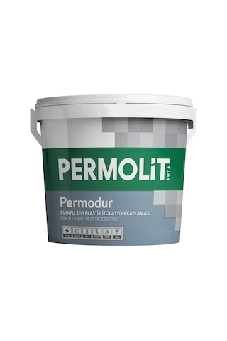 Permolit Permodur Sıvı Plastik İzolasyon Kaplama Elyaflı Beyaz 3.5 Kg.