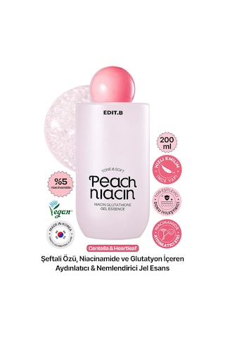 Edıtb Niasinamid ve Glutatyon İçeren Aydınlatıcı Jel Esans EDIT.B PeachNiacin Glutathione 200 ML