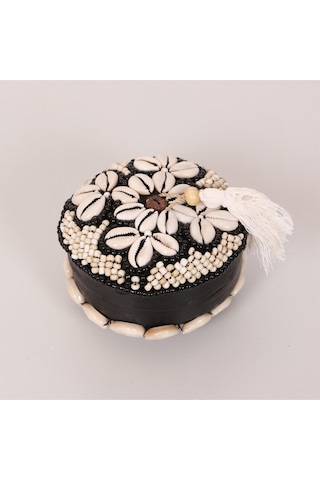 Bali Boncuklu Bambu Saklama Kutusu S 11x8 Cm