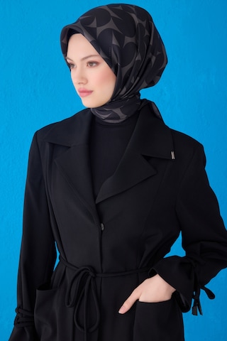 BELLİ Saf İpek Eşarp 4117d Twill İpek -04 Füme