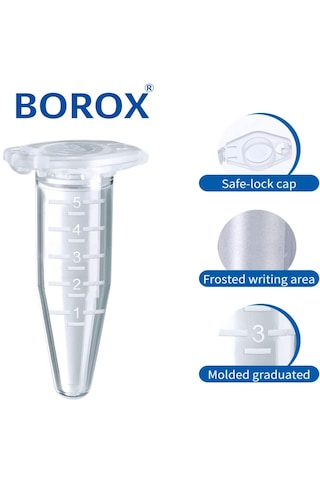 Eppendorf Tüpü 5 Ml - Mikrosantrifüj Ependorf Tüpü 100 Adet - Özel Tasarım Kapaklı
