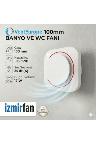 Round 100 Bd 10 Luk Sessiz Yuvarlak Banyo Aspiratörü