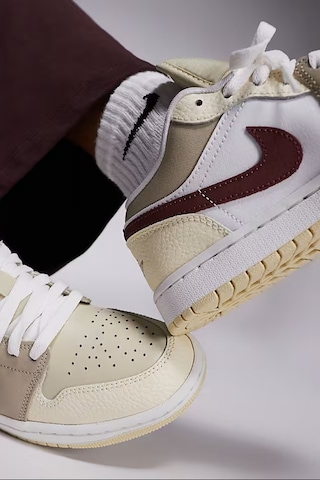 Nike Air Jordan 1 Low Leather Sneaker Hakiki Deri Unisex Günlük Spor Ayakkabı Krem Beyaz Krem