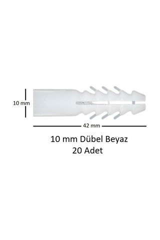 Dübel, 10 Mm Beyaz Dübel, 20 Adet