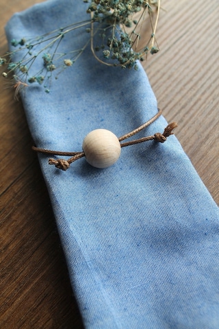 6 Adet Deri Masif Yüzüklü Mavi Jean Servis Sunum Peçetesi