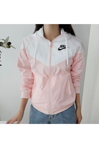 Sportswear Windrunner Full Zip Hoodie Kadın Ceket Ndd Sport Pembe