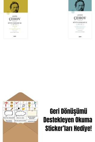 Anton Çehov Bütün Eserleri 12 Ciltli + Anton Çehov Bütün Eserleri 9 Ciltli + Okuma Sticker'ları