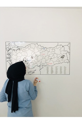 Türkiye Haritası Akıllı Kağıt Tahta 110X56 Cm + Kalem Hediye