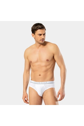 Cacharel Erkek Likralı Bantlı Slip 1311/beyaz Beyaz