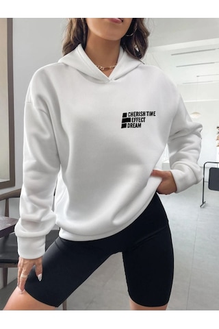 Altamira Unisex Effect Baskılı Oversize Kapşonlu Sweatshirt 001