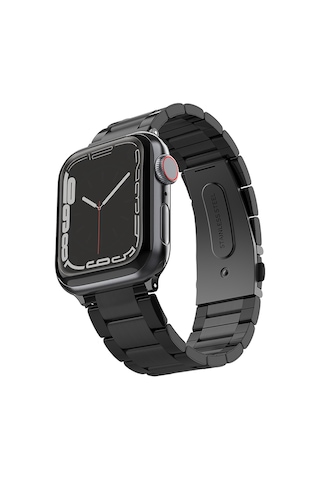 Watch 10 42mm Uyumlu Metal Kordon Raptic Citizen Serisi Siyah Siyah