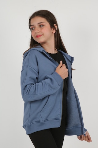 Toontoy Kız Çocuk Nakışlı Hırka İndigo