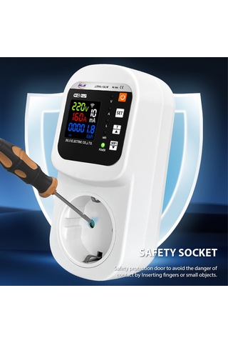 Ximistore9 Akıllı Wifi Priz - Çift Ekranlı 16a Güç Kontrolü, Aşırı Yük Ve Voltaj Koruma Eu Fiş