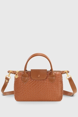 Housebags Taba Örgü Çanta Çok Yönlü Pu Deri Omuz Askılı Çanta 273 Taba
