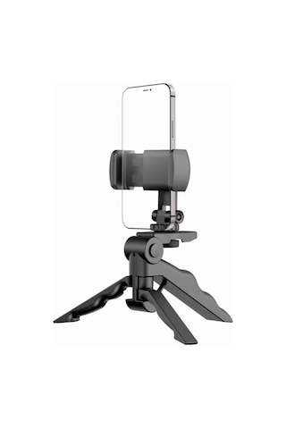 3 Ayak Mini Kamera Tripodu + Döner Başlık Telefon Tutucu - Fc056