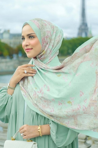 Buttonscarves Parisian Saten Şal - Bonbon Yeşil