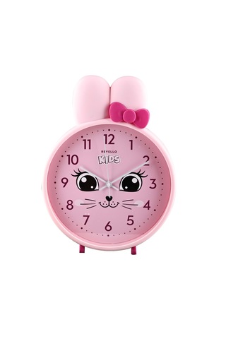 Gülen Kedi Figürlü Pembe Çocuk Duvar Saati Pembe