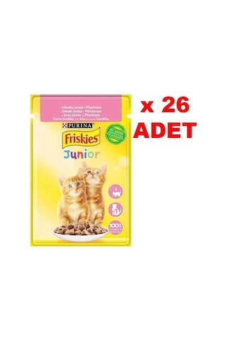 Purina Friskies Junior Tavuklu Soslu Pouch Yavru Kedi Yaş Maması 26 x 85 G