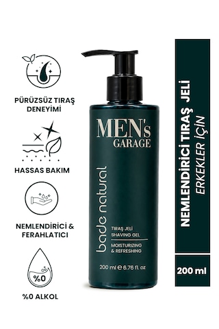 Bade Natural Men's Garage Tıraş Jeli 200 Ml
