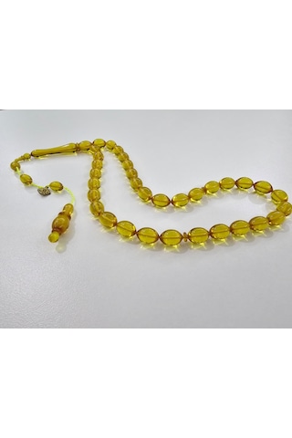 Han Faturan Hasan Ayhan İmzalı Kehribar Tesbih 8 X 12,5 Mm Beyzi