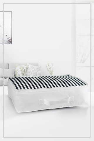 5'li Set Düzenleyici Yorgan Hurcu Lacivert Çizgili 53x44x20 Lacivert