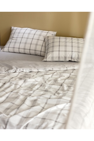 Madame Coco  Aluin King Size Ranforce Baskılı Nevresim Takımı Nt0000000312 Gri