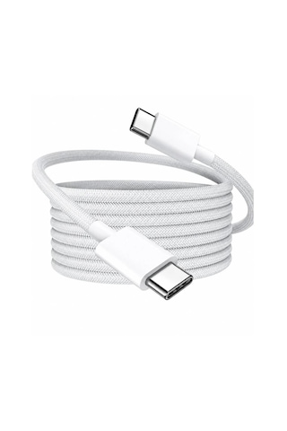 66w Type-c To Type-c Hasır Pd Hızlı Şarj Kablosu