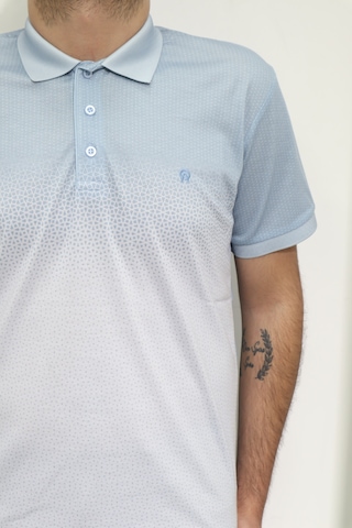 Santa Dmctekstil Erkek Dijital Baskılı Desenli Klasik Kesim Rahat Kalıp Cepsiz Polo Yaka T-shirt Mavi