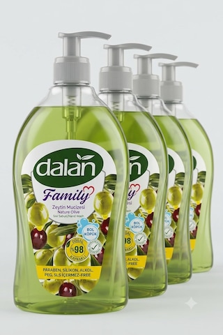 Dalan Family Sıvı Sabun Zeytin 400 Ml 4'lü Paket