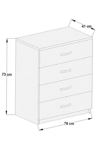 Ae 1045 Açelya 4 Çekmeceli Lüks Şifonyer Komodin Beyaz/sonomo