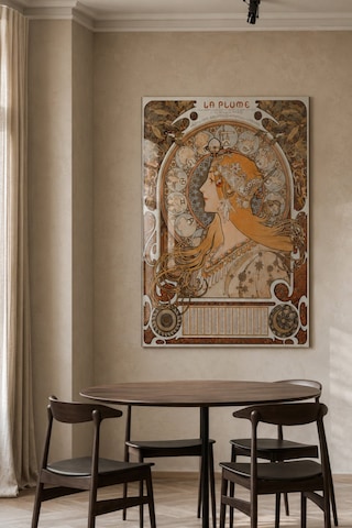 Zodiaque La Plume Alphonse Mucha Cam Tablo Art Nouveau Vintage Zodiaque La Plume Alphonse Mucha Cam Tablo Art Nouveau Vintage
