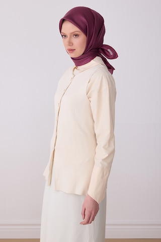 Belli Klasik Desen İpek Twill Eşarp - 2026 İlkbahar-yaz T 4317 Bordo