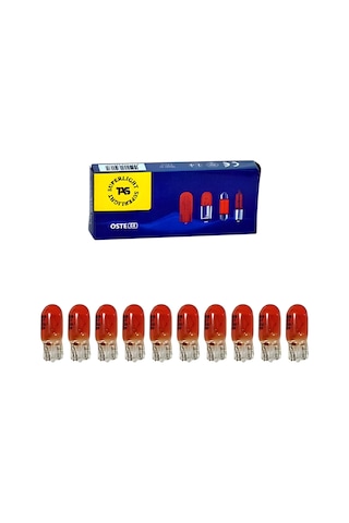 12v 5w Dipsiz T10 Ampul Turuncu Boyalı Amber Cam 10 Adet 1 Kutu