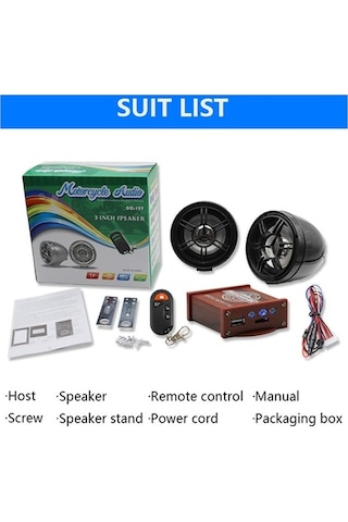 Pazly Motosiklet Anti-hırsızlık Hoparlör, Bluetooth/usb/tf Kart Mp3 Çalar, Model Lmk00138 Çok Renkli