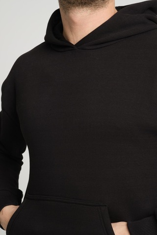 Alexandergardi Alexandergardı Kangru Cepli Kapişonlu Sweatshirt E23-00176 Siyah