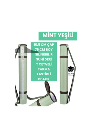 Proje Tüpü Bazuka 10.5 Cm Çap 76 Cm Boy Silinebilir Suni Deri T Cetveli Takma Lastikli Bback