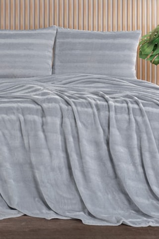 Cozy Grı Çift Kişilik Battaniye Takımı Gri