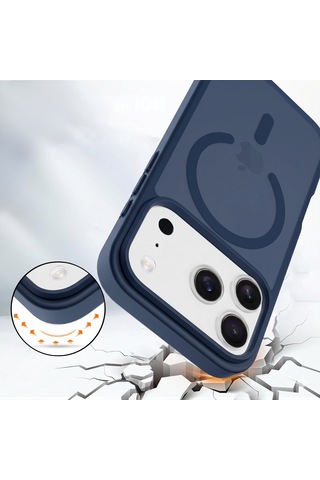 Ps iPhone Uyumlu 17 Pro Max Mist Serisi Magsafe Kılıf - Lacivert