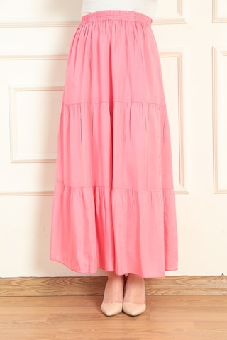 Modaplaza Kadın Fırfırlı Uzun Etek- Çok Renk K20YGLSFIRETKPEMBE Pembe