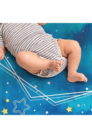 Hediyesepeti Mavi Uzay Macerası Baby Shower Hediyesi Fotoğraf Çekim Battaniyesi 100x120 Cm 36 Derece Üstü