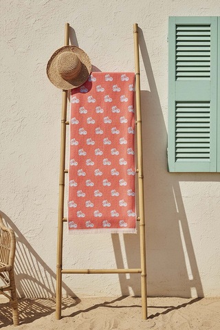 Mercan & Mavi Cherry %100 Pamuklu Plaj Havlusu 70x140 Cm