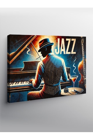 Kanvas Tablo Caz Piyanisti Ve Blues Gecesi
