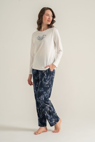 Pierre Cardin Kadın You Look Amazing Today Krem Uzun Kol Pijama Takım Pc9257-s-v2 Pc9257-s-v2