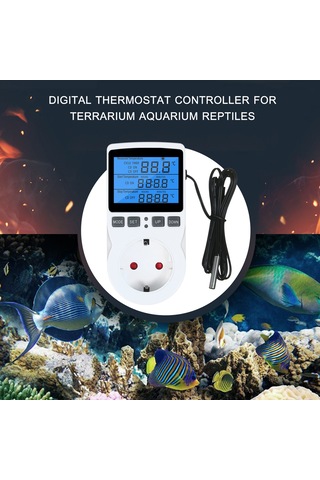 Geeroyoo Sıcaklık Kontrolcü Prizi, Isıtma/soğutma Modu, Zamanlayıcı Ve Geri Sayım, 100-250v Avrupa Standartı, Ekran Işıklı