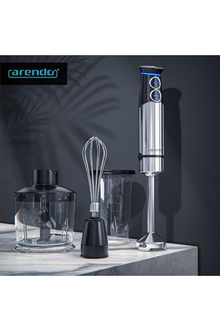 Arendo El Blenderi 1500w, Püre Çubuğu, Turbo, 4 Kanatlı Bıçak, 800 Ml Ölçüm Kabı Gümüş