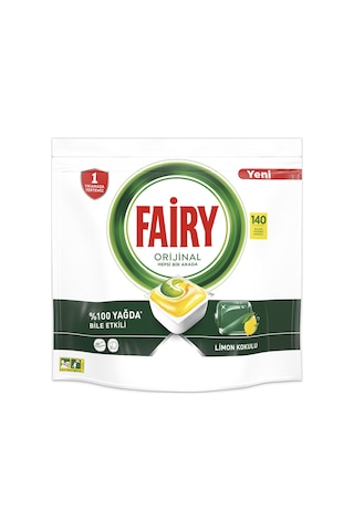 Fairy Hepsi Bir Arada Limon Kokulu Bulaşık Makinesi Deterjanı 140 Tablet