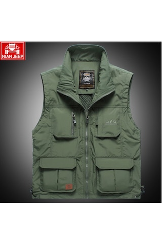 Skycıty Erkekler İçin İnce Açık Hava Yelek - Fotoğrafçılık Ve Balıkçılık İçin Çabuk Kuruyan, Çok Cepli Günlük Kullanım Ordu Yeşili Xl Çok Renkli