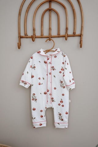 Oh La La Koala Elma Baskılı Çıt Çıtlı Puffy Sleep Serisi Tulum Ekru